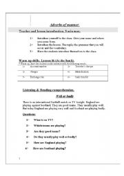 English worksheet: adverbs
