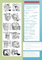 English Worksheet: Daily routine simple present tense