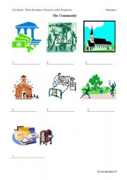 English worksheet: Places Picture Match 1 of  2