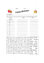 English Worksheet: Months