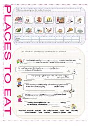 English Worksheet: places to eat