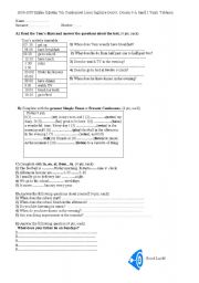 English worksheet: present simple tense