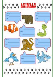 English Worksheet: Animals (1)