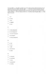 English worksheet: quiz