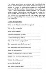English Worksheet: the Wilsons and the Browns