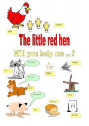 English Worksheet: the little red hen