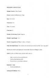 English Worksheet: lesson plan