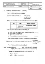 English Worksheet: 3rd term exam