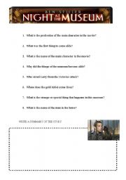 English Worksheet: NIGHT IN THE MUSEUM 1