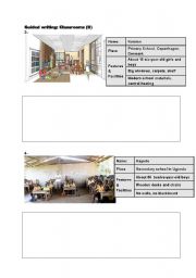 English worksheet: Classrooms (2) - Guided writing