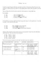 English worksheet: adding ed or ing suffix rules