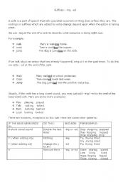 English Worksheet: adding ed or ing suffix rules