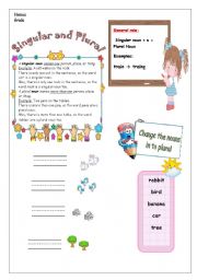 English Worksheet: Plural and Singular