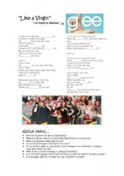 English Worksheet: Glee - Like a virgin 