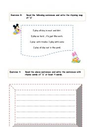 English worksheet: Rules of reading : a 4