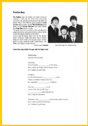 English Worksheet: Yesterday, The Beatles and the Past Simple