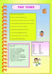 English worksheet: PAST TENSES