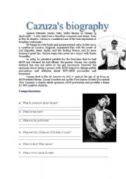English worksheet: Cazuza Biography