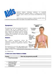 English Worksheet: Aids information Part 1