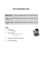 English worksheet: Active/Passive voice