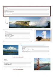 English Worksheet: U.S. Landmarks (Part 2 of 2)