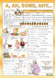 English Worksheet: A, An, Some, Any