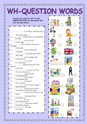 wh question words esl worksheet by aloga