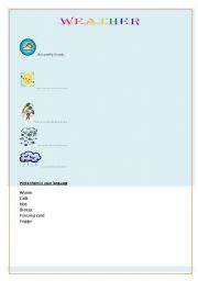 English worksheet: weather