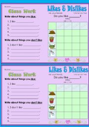 English Worksheet: Likes & Dislikes