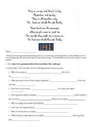 English Worksheet: Guiness Book Of World Records Web Search