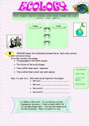 English Worksheet: ECOLOGY