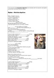 English Worksheet: Comparative Form - Song - Fighter by Christina Aguilera