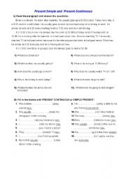 English Worksheet: Present Simple vs Present Continuous