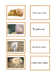 English Worksheet: animals idioms card game 1