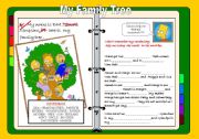 English Worksheet: BARTS FAMILY TREE (bart simpson)