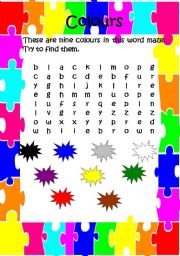 English Worksheet: colour 