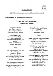 English worksheet: Start of Something New