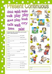 English Worksheet: present continuous