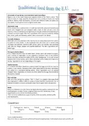 English Worksheet: Traditional Food from the European Union (Part II)