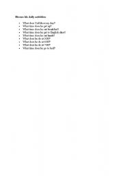 English Worksheet: daily routines