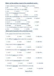 English Worksheet: prefixes