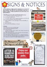 English Worksheet: SIGNS & NOTICES