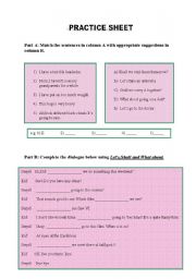 English Worksheet: making suggestions