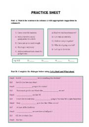 English Worksheet: making suggestions