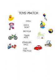 English worksheet: toys