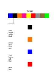 English Worksheet: colors