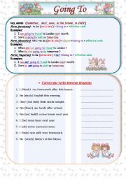 English Worksheet: Going to