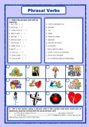 English Worksheet: Phrasal Verbs - Key Included