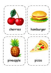 English Worksheet: Food and Drink - Flashcards (Editable) 1/4