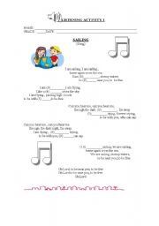 English Worksheet: SONG: SAILING